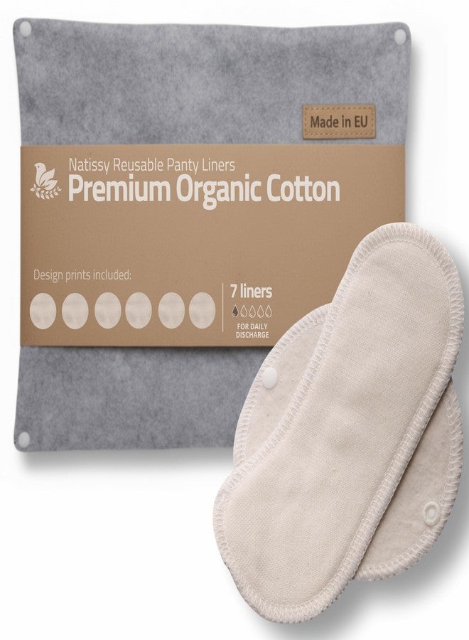 Natissy Made in EU - Ultra-Soft Reusable Panty Liners (Small, 7-Pack) – High-Temp Washable Cloth Panty Liners for Women & Teens – Breathable Organic Cotton Keeps You Fresh & Dry for Vaginal Daily Discharge - Image 1